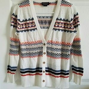 🦋 PENDLETON Cardigan Sweater Geometric Striped